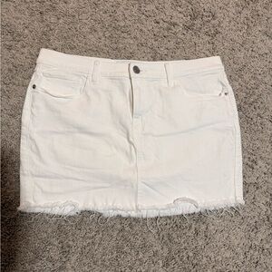 Express White Denim Mini Skirt